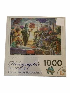 NEW Holographic Puzzle Floating Sky City CrazArt 1000 Pieces Sealed 20" X 27”